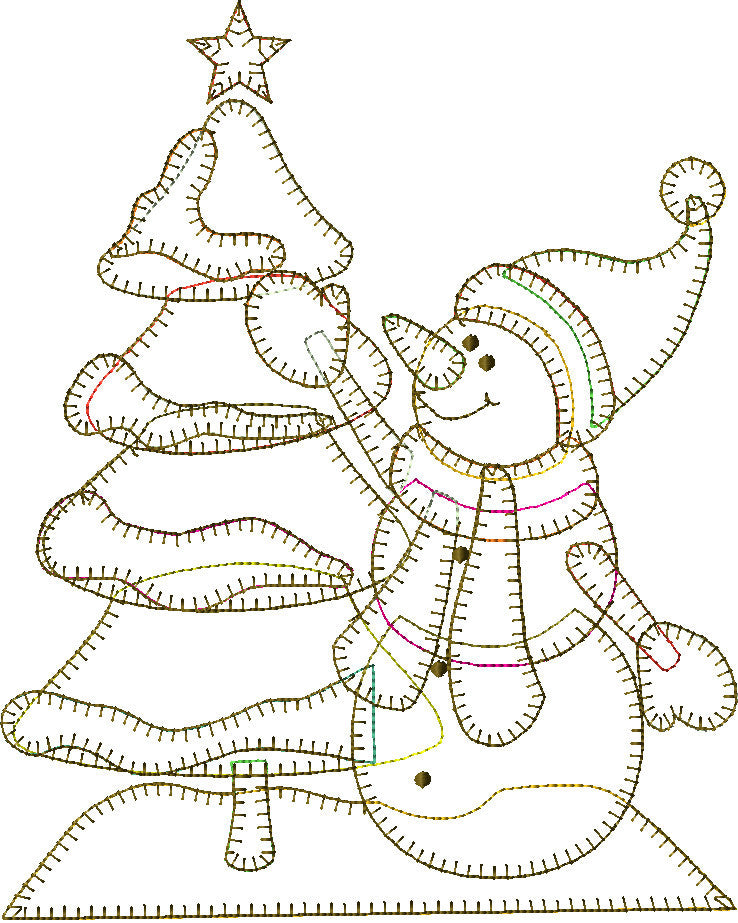 Joyful Snowman Embroidery File