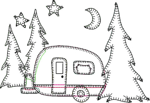 Camper Sweet Camper Embroidery File